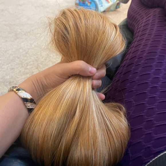 Long straight ombré wig with bangs 100% human hair BLEND must have ❤️ - Picture 4 of 15